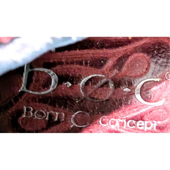 BOC Born Concept Peggy Clogs Tooled Leather Swirled Red Black 8.5 - Picture 8 of 10